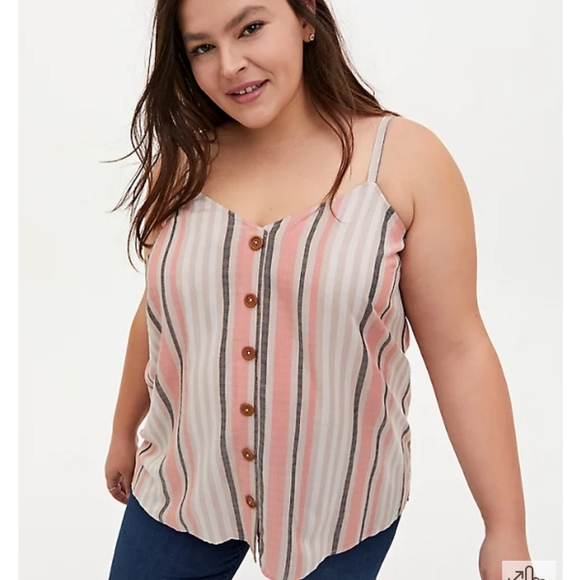 Torrid Multi Stripe Button Cami - Picture 2 of 3
